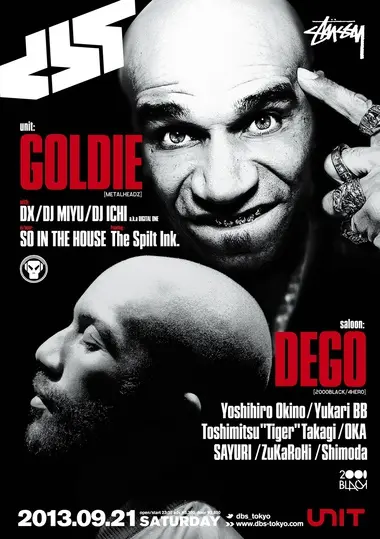 ベース・ミュージック・シーンのパイオニアGOLDIEとDEGOの来日公演が決定。9/21(土)に代官山UNIT＆SALOONにて奇跡の一夜が実現する