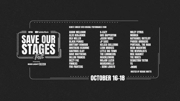 FOO FIGHTERS、THE ROOTS、FINNEAS、Alec Benjamin、MARSHMELLO、Phoebe Bridgersら出演。バーチャル・フェス"Save Our Stages Fest"今週末開催